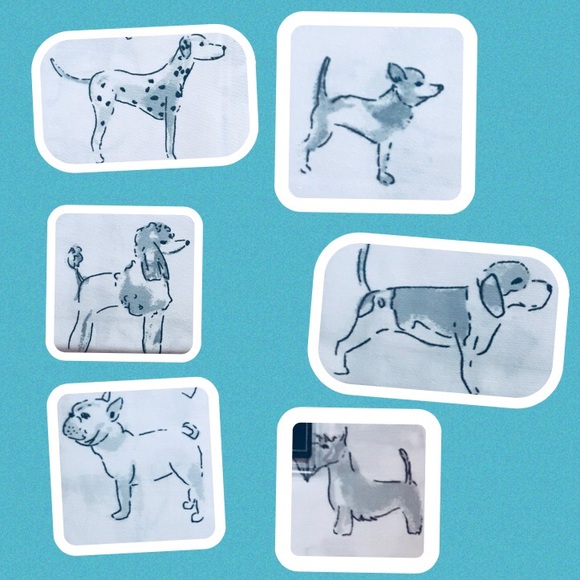 Cynthia Rowley Gray Puppy Dog Pugs Twin Sheet Set - Picture 4 of 7